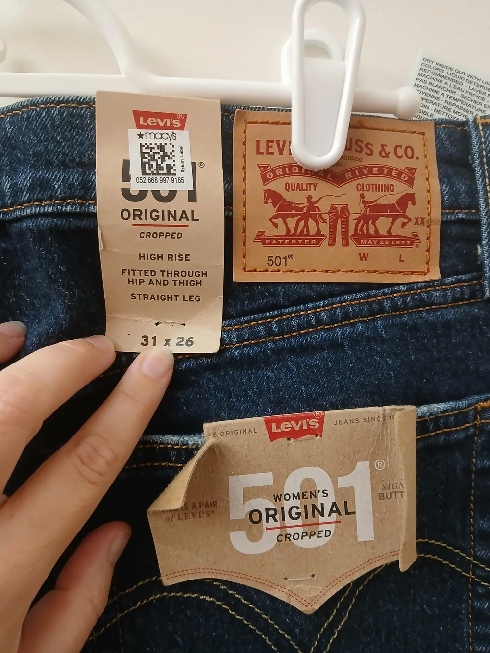 Levi's 501 Womans Original Cropped  Fit  Jeans - Dark Blue